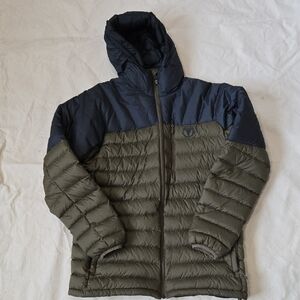 Black Men's Two-Tone Puffer Jacket
